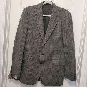 J.G. Hook Wool Blazer Size 44L, Business Classic Herringbone Print